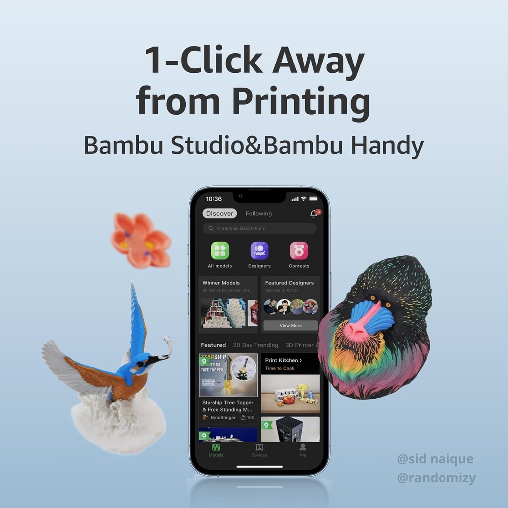 Bambu Lab A1 Combo, Impresora 3D A1 y AMS lite, Soporta Impresión 3D Multi-Color, Alta Velocidad y Precisión, Calibración Completa Automática y Compensación Activa de Tasa de Flujo, ≤48 dB Impresoras 