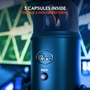 Blue Yeti USB Mic para grabar y transmitir en PC y Mac, 3 cápsulas de condensador, 4 patrones de captación, salida de auriculares y control de volumen, control de ganancia de micrófono, soporte ajustable, Plug & Play - Nuevo 