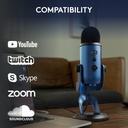Logitech Creators Blue Yeti - Micrófono USB para juegos, transmisión, podcast, YouTube, Discord, PC, sonido de estudio, Plug & Play, azul medianoche 