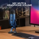 Logitech Creators Blue Yeti - Micrófono USB para juegos, transmisión, podcast, YouTube, Discord, PC, sonido de estudio, Plug & Play, azul medianoche 