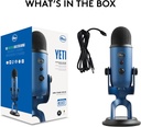 Logitech Creators Blue Yeti - Micrófono USB para juegos, transmisión, podcast, YouTube, Discord, PC, sonido de estudio, Plug & Play, azul medianoche 