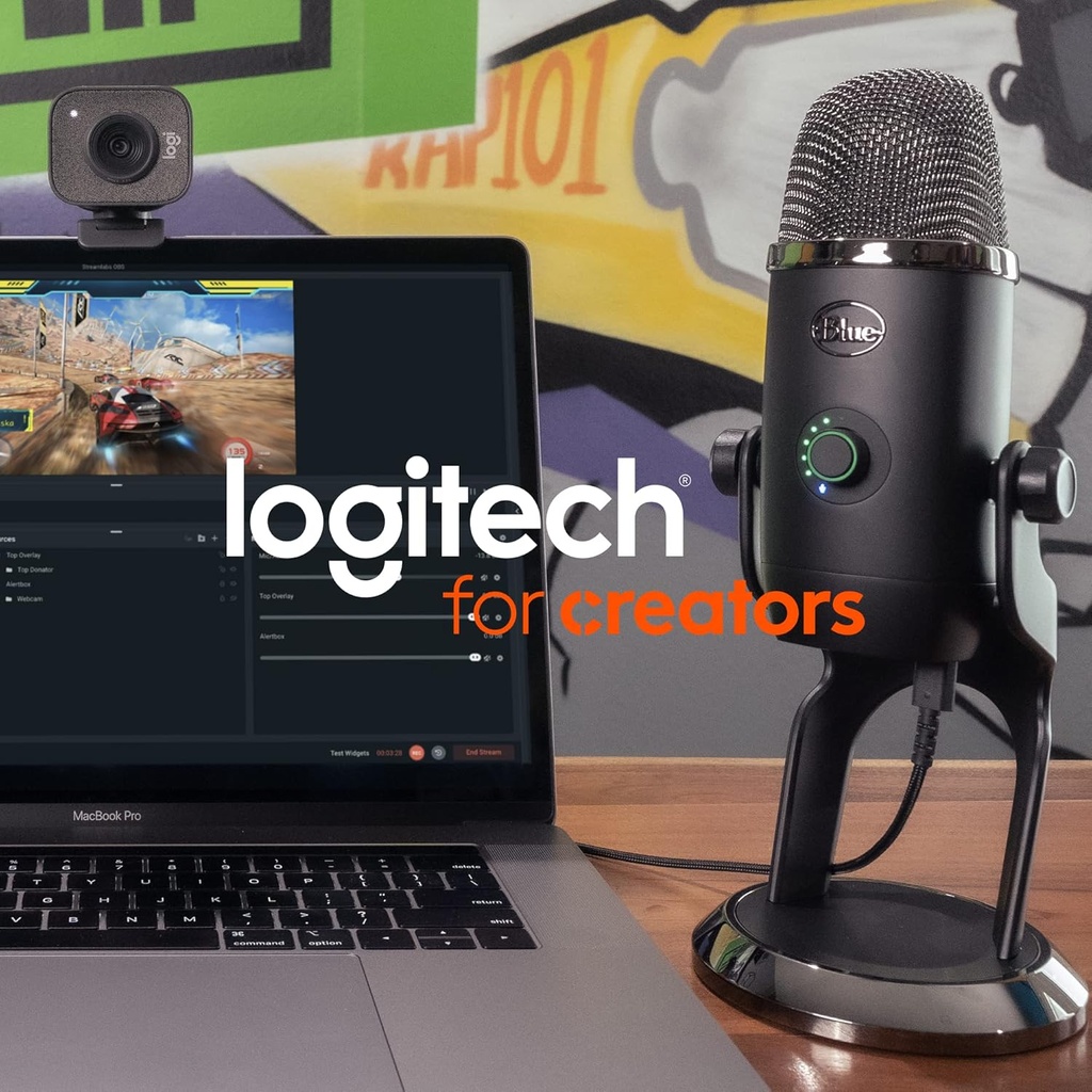 Logitech Creators Blue Yeti - Micrófono USB para juegos, transmisión, podcast, YouTube, Discord, PC, sonido de estudio, Plug & Play, azul medianoche 