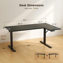 Escritorio eléctrico reversible en forma de L de 55 pulgadas, fibra de carbono negro | Corner Height Adjustable Computer Table, Stand Up Desk with 3 Memory Presets, Reinforced Frame for Home Office, Workstation 