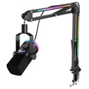 Kit de micrófono de juego FIFINE, micrófono dinámico XLR/USB para PC con brazo articulado para grabación de podcast, juego de micrófono RGB para transmisión, silencio con toque, control de mezcla AM8