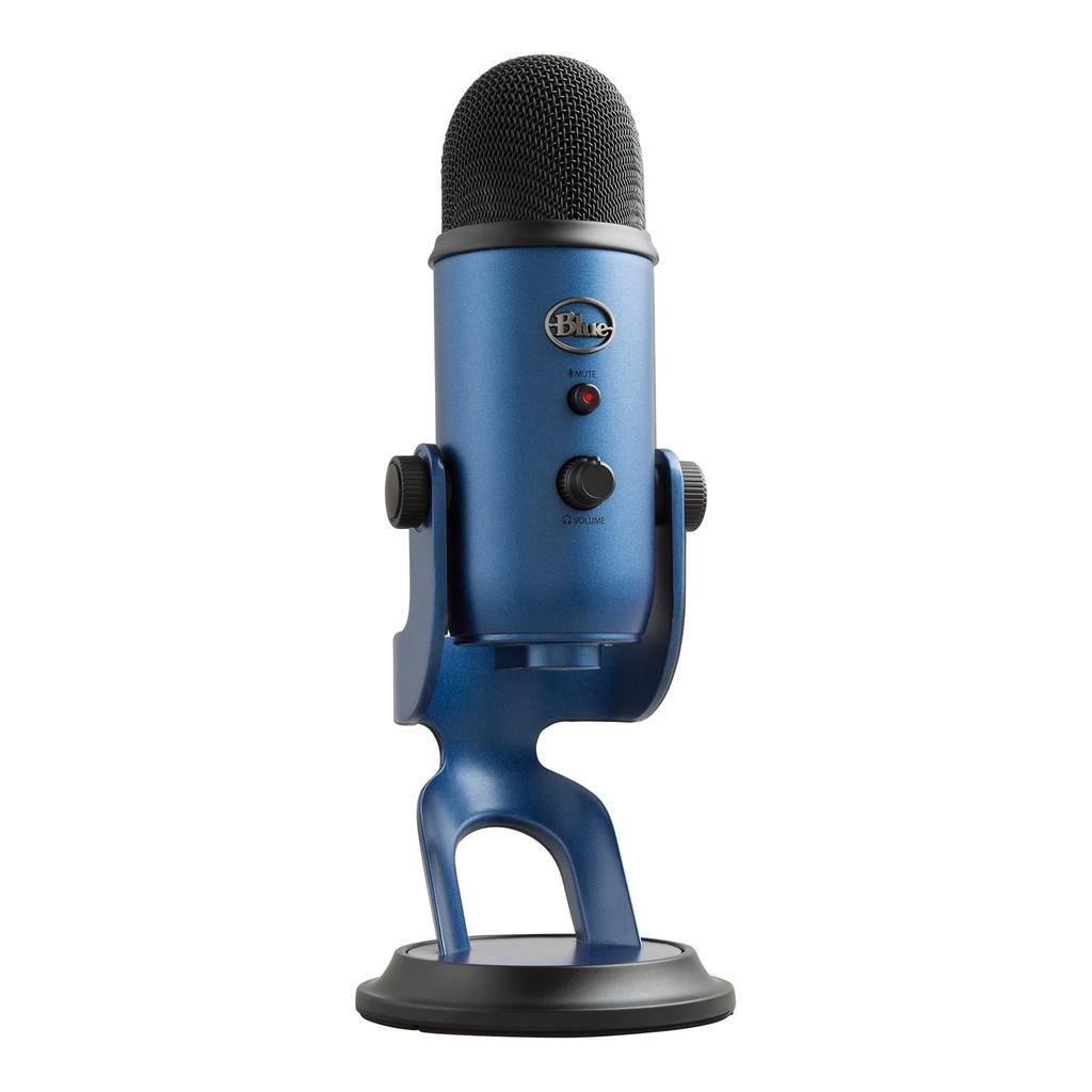 Logitech Creators Blue Yeti - Micrófono USB para juegos, transmisión, podcast, YouTube, Discord, PC, sonido de estudio, Plug & Play, azul medianoche 