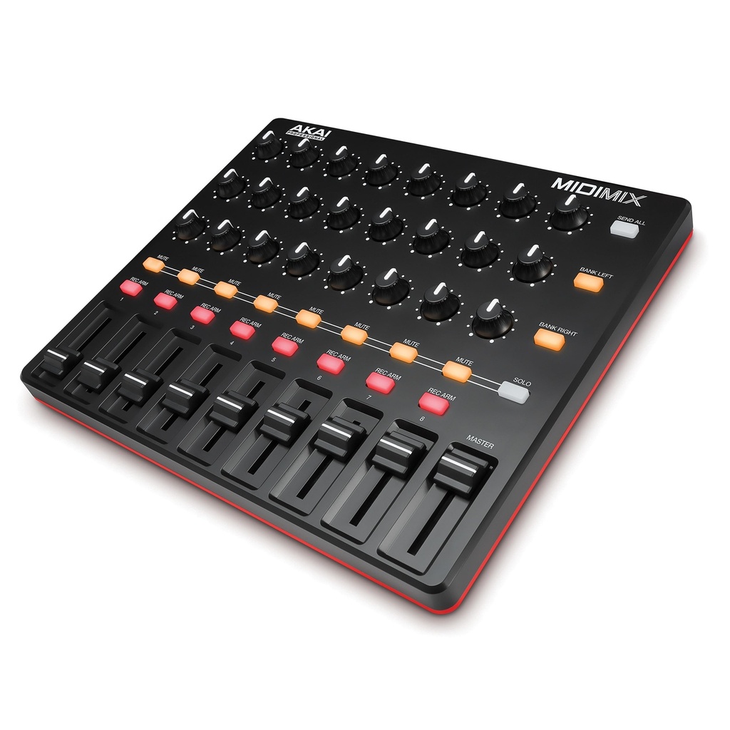 Akai Professional MIDImix consola mezcladora DAW de alto rendimiento USB (24 perillas / 16 botones / 8 reguladores de volumen)