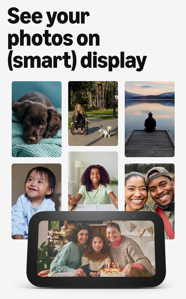 Amazon Echo Show, Pantalla inteligente con 2x bajo y sonido claro, Carbón