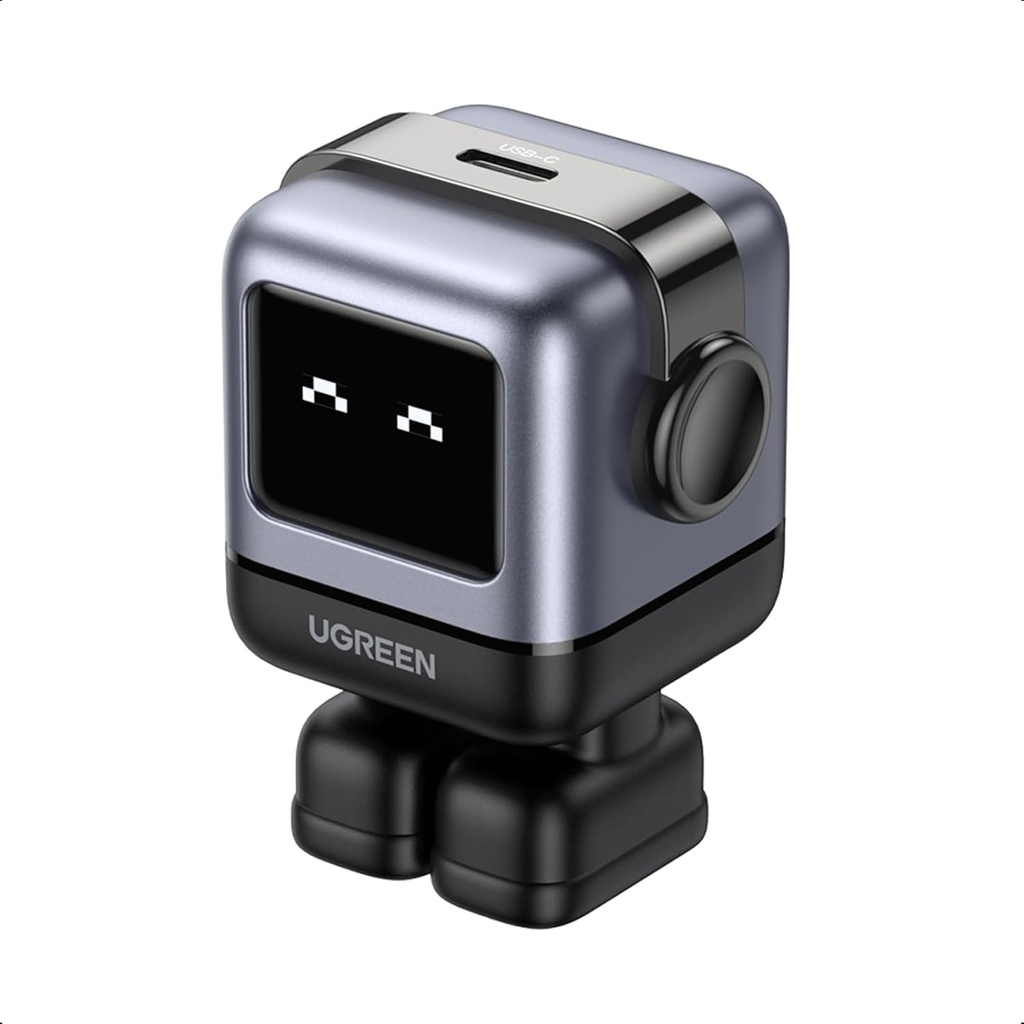 UGREEN Uno - Bloque de cargador USB C de 30 W, cargador rápido compacto robot GaN para iPhone 17, regalos para mujeres y hombres, compatible con iPhone 17/16/15, Galaxy S25/S24/S23, Pixel 10/9/8, iPad