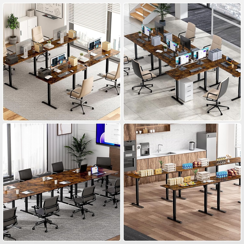 VVENACE Escritorio eléctrico de pie de 63 pulgadas de altura ajustable con ruedas, escritorio de pie para sentarse, escritorio de oficina en casa, estación de trabajo de computadora, escritorio