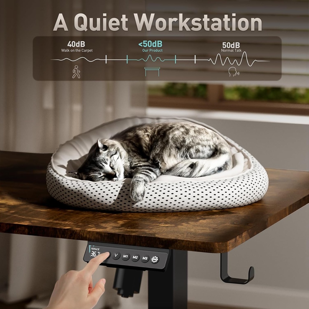 VVENACE Escritorio eléctrico de pie de 63 pulgadas de altura ajustable con ruedas, escritorio de pie para sentarse, escritorio de oficina en casa, estación de trabajo de computadora, escritorio