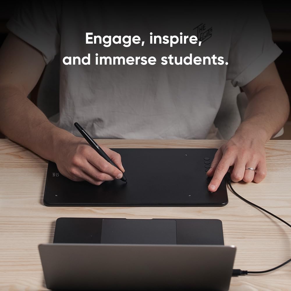 XPPen - Tableta de dibujo Deco 01 V3 actualizada, 16384 niveles de presión sin batería, tableta gráfica OSU de 10 x 6 pulgadas, 8 teclas de acceso rápido para arte digital, enseñanza, almohadilla