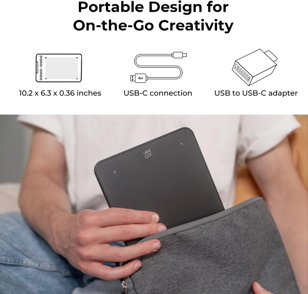 XPPen - Tableta de dibujo Deco Mini7 V2 actualizada, 16384 niveles de presión sin batería, almohadilla de dibujo OSU de 7 x 4, 8 teclas de acceso rápido para arte digital, enseñanza, tableta gráfica