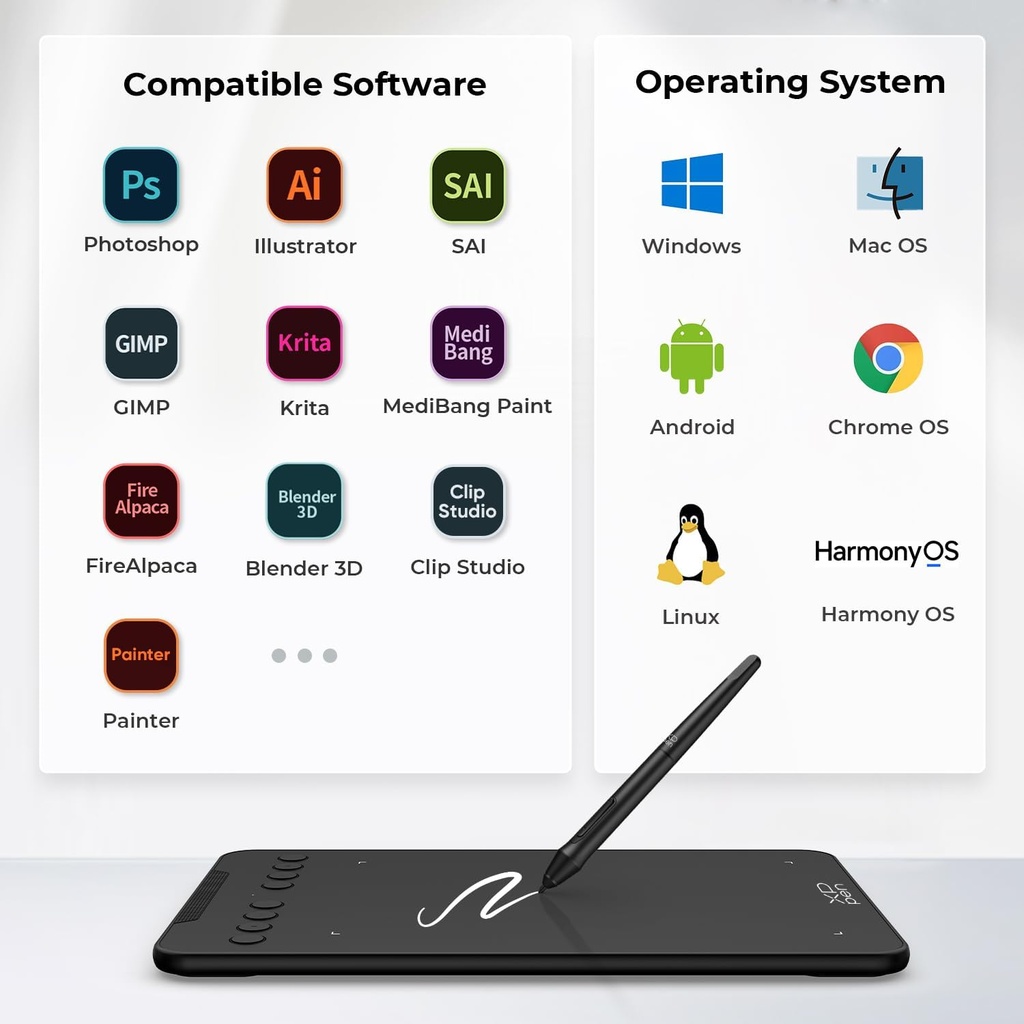 XPPen - Tableta de dibujo Deco Mini7 V2 actualizada, 16384 niveles de presión sin batería, almohadilla de dibujo OSU de 7 x 4, 8 teclas de acceso rápido para arte digital, enseñanza, tableta gráfica