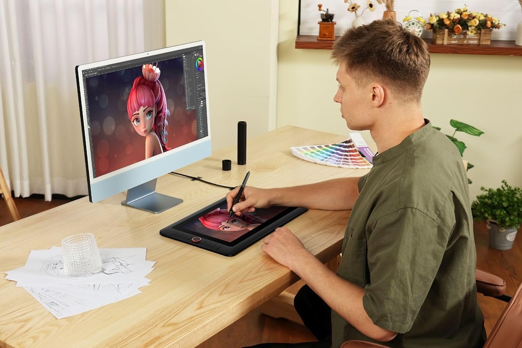 XPPen - Tableta de dibujo mejorada Artist13.3 Pro V2 con pantalla, 16384 Pen Pressure X3