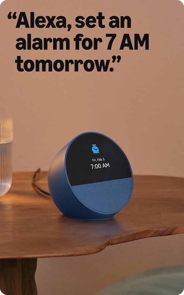 Amazon Echo Spot (2024) Parlante/Despertador Inteligente Con Alexa – Blanco Glaciar