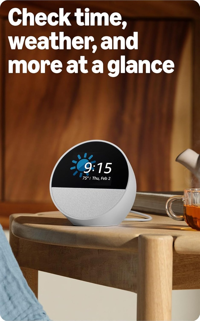 Amazon Echo Spot (2024) Parlante/Despertador Inteligente Con Alexa – Negro Carbon