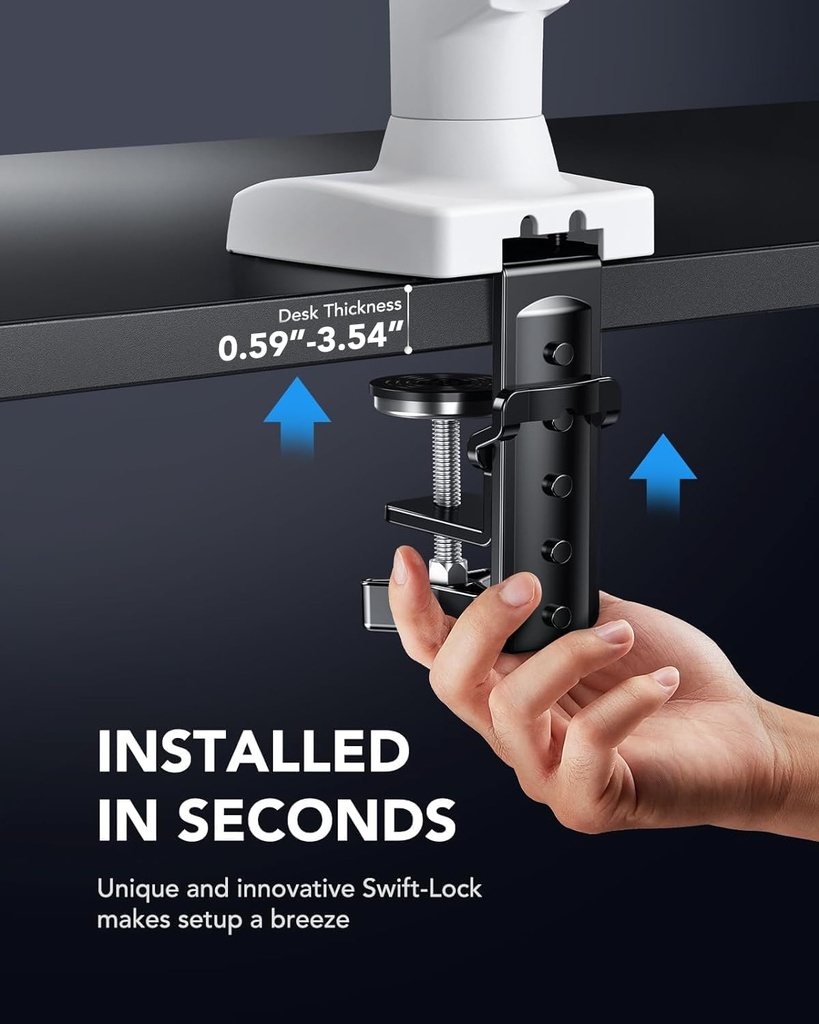 Base Para Monitor HUANUO a GAS Para Monitor 17" a 32" - Hasta 8Kg - (Blanca)