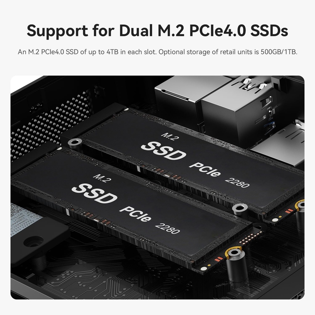 Beelink Mini PC SER5 MAX, AMD Ryzen 7 6800U (hasta 4.7 GHz, 8C/16T), mini computadora con 24 GB LPDDR5/500GB M.2 PCle4.0 SSD, compatible con pantalla triple, WiFi6, BT5.4, tipo C, LAN de 2.5 Gbps