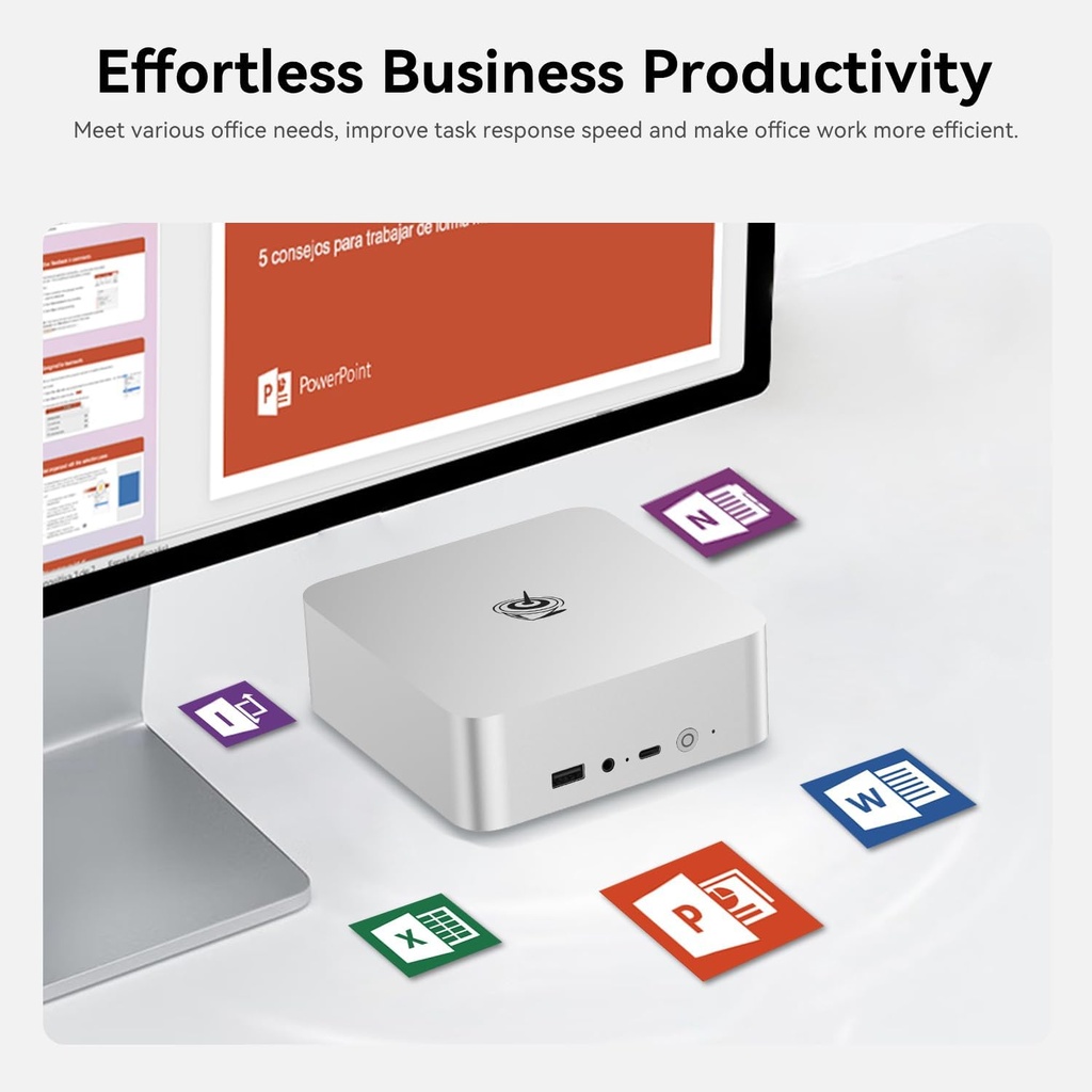 Beelink Mini PC, EQi13 Pro, Intel Core i7-13620H (10C/16T, hasta 4.9GHz), gráficos UHD de 13ª generación de 1.5 GHz, 32 GB de RAM 500 GB SSD Dual LAN Mini computadora/WiFi 6+BT5.2/Dual HDMI/PSU