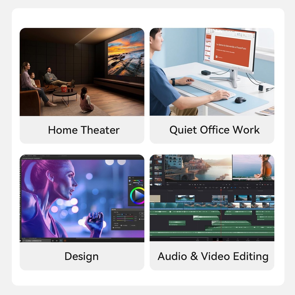 Beelink Mini PC, EQi13 Pro, Intel Core i7-13620H (10C/16T, hasta 4.9GHz), gráficos UHD de 13ª generación de 1.5 GHz, 32 GB de RAM 500 GB SSD Dual LAN Mini computadora/WiFi 6+BT5.2/Dual HDMI/PSU