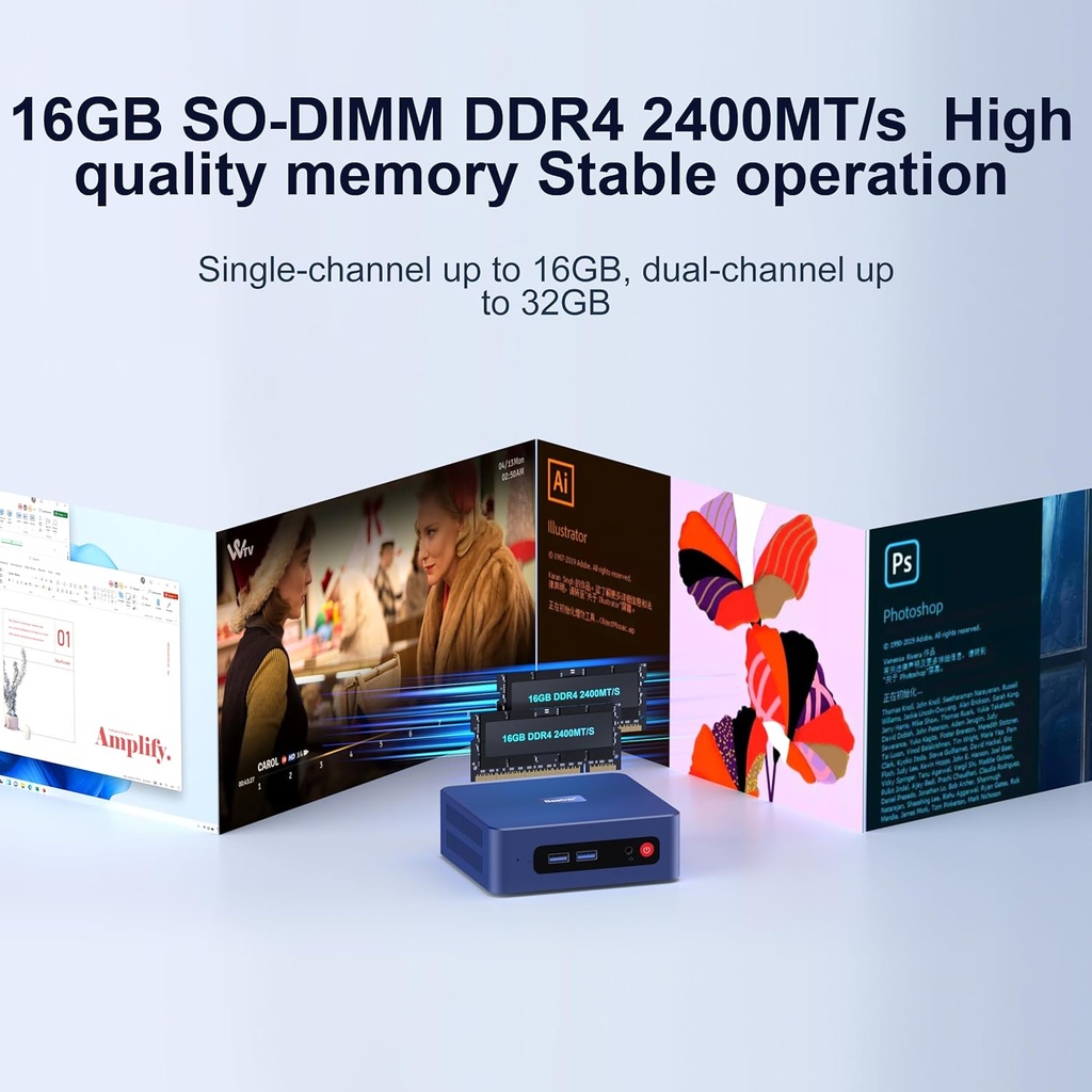 Beelink SER3 Mini PC AMD Ryzen 3 3200U (hasta 3.5 GHz), 16 GB DDR4 2400MT/s 500 GB PCIE3.0 SSD Mini computadora, Radeon Vega 3 Graphics 3 3core 1200 MHz, LAN de 1000 Mbps, pantalla HDMI dual 4K PC de