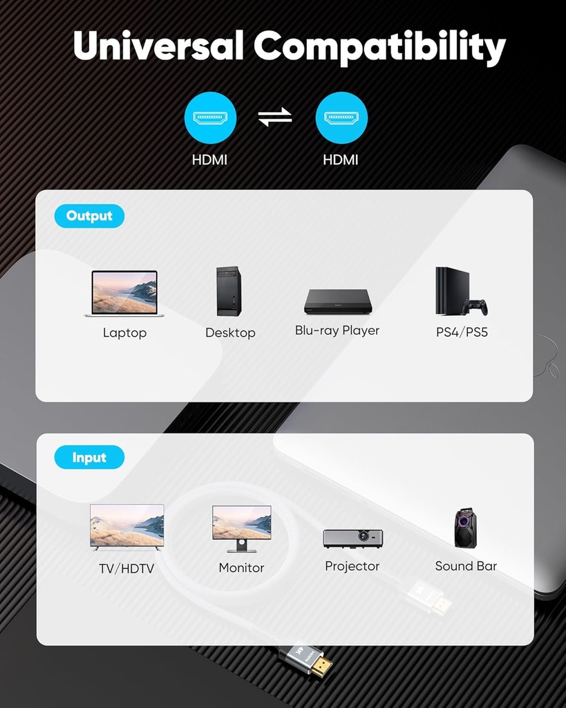 Cable HDMI Highwings 4K - 60Hz - 10,66Mts (35Pies) HDMI 2.0  (X003TZAS7T)