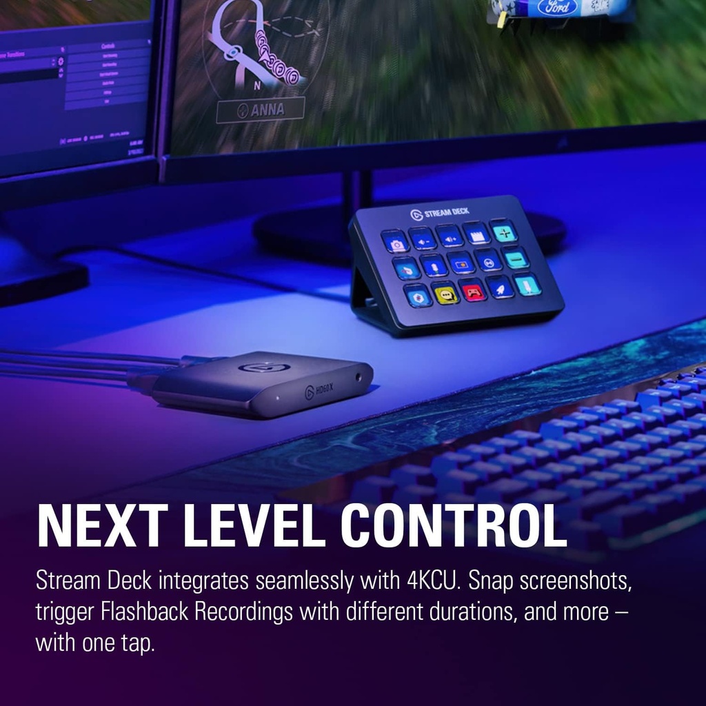 Capturadora Elgato HD60 X – Transmisión/Grabacion 1080p60 HDR10 - 4K30 - Latencia ultra baja - OBS - PS5, PS4/Pro, Xbox Series X/S, Xbox One X/S, PC y Mac.