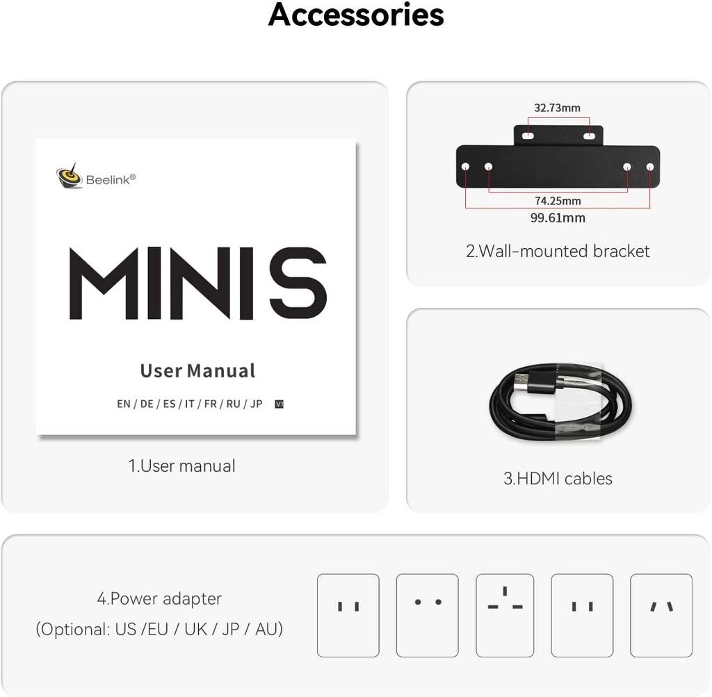 Beelink Mini PC S12 Pro, Intel 12ª generación Alder Lake - N100(hasta 3.4 GHz), 8 GB DDR4 RAM 256 GB M.2 SSD, soporta para computadora de escritorio 4K Dual Display/USB3.2/WiFi 6/BT5.2/Gigabit