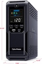 CyberPower CP1500AVRLCD3 Sistema UPS LCD inteligente, 1500VA/900W, 12 tomas, 2 puertos USB, AVR, mini torre, negro
