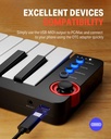 Donner - Controlador de teclado MIDI USB pequeño con 25 teclas, N-25, con miniteclas sensibles a la velocidad, interruptor de iluminación y software de producción de música incluido