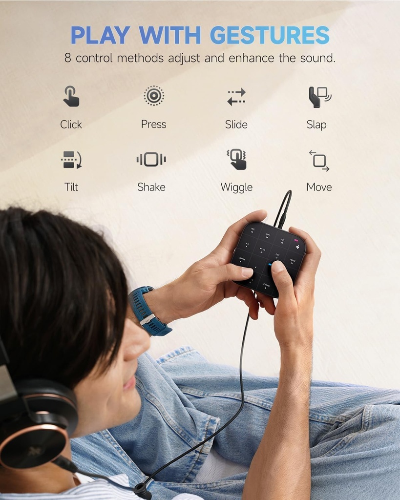 Donner MEDO Controlador MIDI Bluetooth, caja de ranura portátil | Acorde, muestra, plomo, bajo, batería | Bucle y sintetizador integrados | iOS, Mac, Windows, Android | Funda de silicona, Donner Play