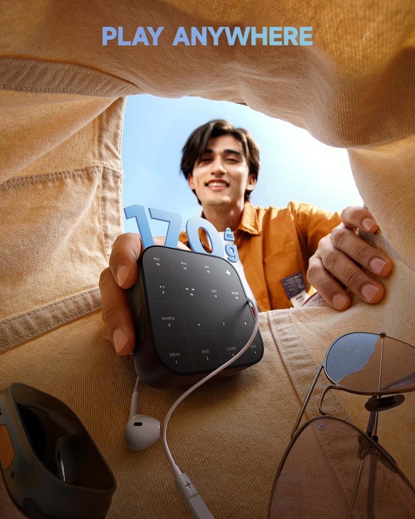 Donner MEDO Controlador MIDI Bluetooth, caja de ranura portátil | Acorde, muestra, plomo, bajo, batería | Bucle y sintetizador integrados | iOS, Mac, Windows, Android | Funda de silicona, Donner Play