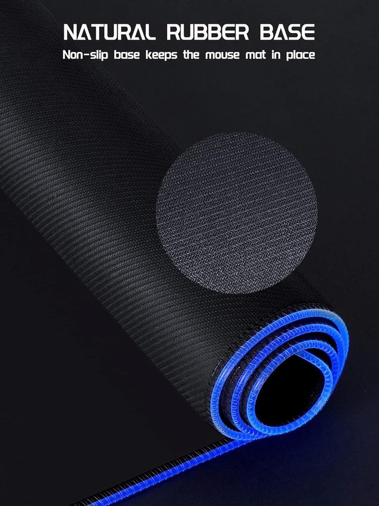 EASEMO Alfombrilla de mouse para juegos, RGB, XXL grande (35.4 x 15.75 x 0.16 pulgadas) con 7 colores LED, 11 modos de iluminación