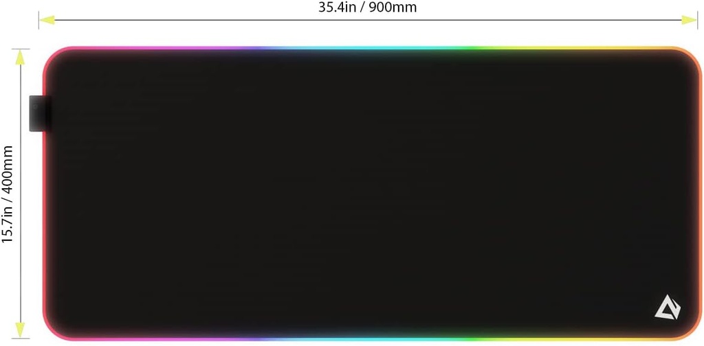 EASEMO Alfombrilla de mouse para juegos, RGB, XXL grande (35.4 x 15.75 x 0.16 pulgadas) con 7 colores LED, 11 modos de iluminación