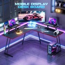 Escritorio Gamer Homall - En Forma de L de 51" - 130x50cm