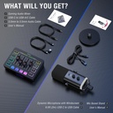 FIFINE Paquete de equipos de juego, juego de micrófono dinámico XLR/USB para juegos con mezclador de audio para grabación de podcasts, video vocal, juego de jugadores RGB con atenuador de