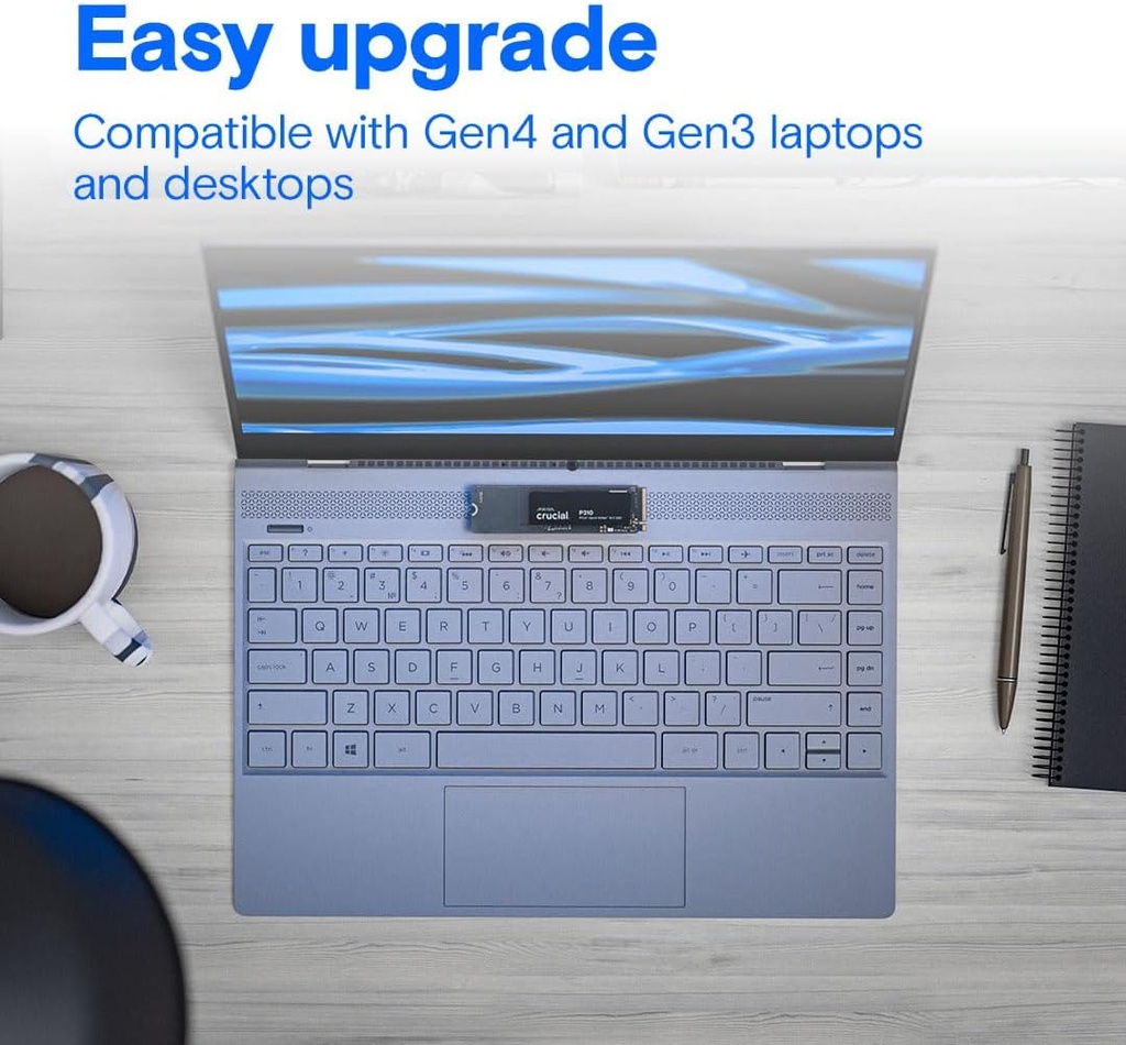 Crucial P310 1TB 2280 PCIe Gen4 3D NAND NVMe M.2 SSD – Hasta 7,100 MB/s – Cambio hasta Gen4, con oferta Acronis, unidad interna de estado sólido (PC) – CT1000P310SSD801