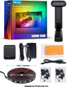 Govee Envisual - Retroiluminación LED T2 para TV con cámaras duales, tira de luces LED RGBIC Wi-Fi de 11.8 pies para televisores de 55 a 65 pulgadas, cuentas de luz de doble tira, para decoración del