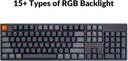 Keychron Teclado mecánico inalámbrico para juegos K10 de tamaño completo de 104 teclas Bluetooth para Mac Windows K Pro, interruptor rojo, multitarea/retroiluminación LED blanca/teclado de computadora