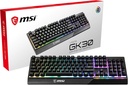 MSI Teclado para juegos con retroiluminación RGB dedicado teclas de acceso rápido anti-fantasma resistente al agua Vigor GK20