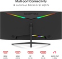 Sceptre Monitor WQHD ultraancho curvo de 34 pulgadas 3440 x 1440 R1500 hasta 165Hz DisplayPort x2 99% sRGB 1 ms imagen por imagen, negro máquina 2023 (C345B-QUT168)
