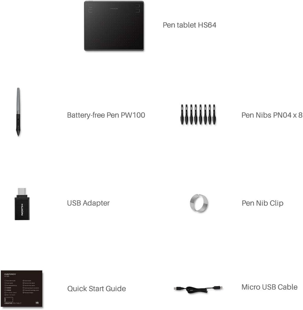 Tablet De Dibujo Grafico Huion HS64