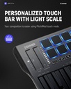 Donner Controlador de teclado MIDI USB-C, mini teclado MIDI portátil de 25 teclas con 8 almohadillas de batería, pantalla OLED, 16 básculas inteligentes, arpegio, reproducción, software de 4 DAW y 40