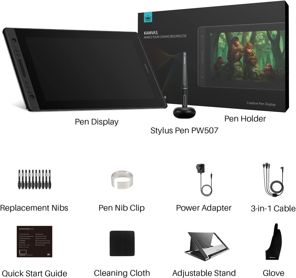 Tablet De Dibujo/Diseño - HUION KAMVAS Pro 16