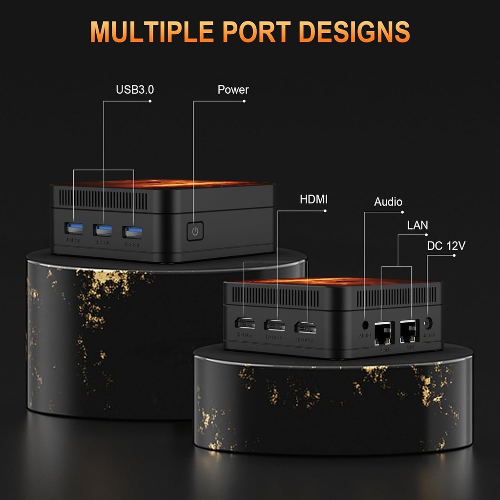 DreamFire Mini PC Alder Lake-N95 (hasta 3.4GHz) 4 núcleos 4 hilos, Minicomputadoras 8GB DDR5 256GB M.2 SSD, Mini PC con soporte Dual Lan, pantalla triple 4K/USB3.0/WiFi 5/Bluetooth 5.0/VESA/para el hogar