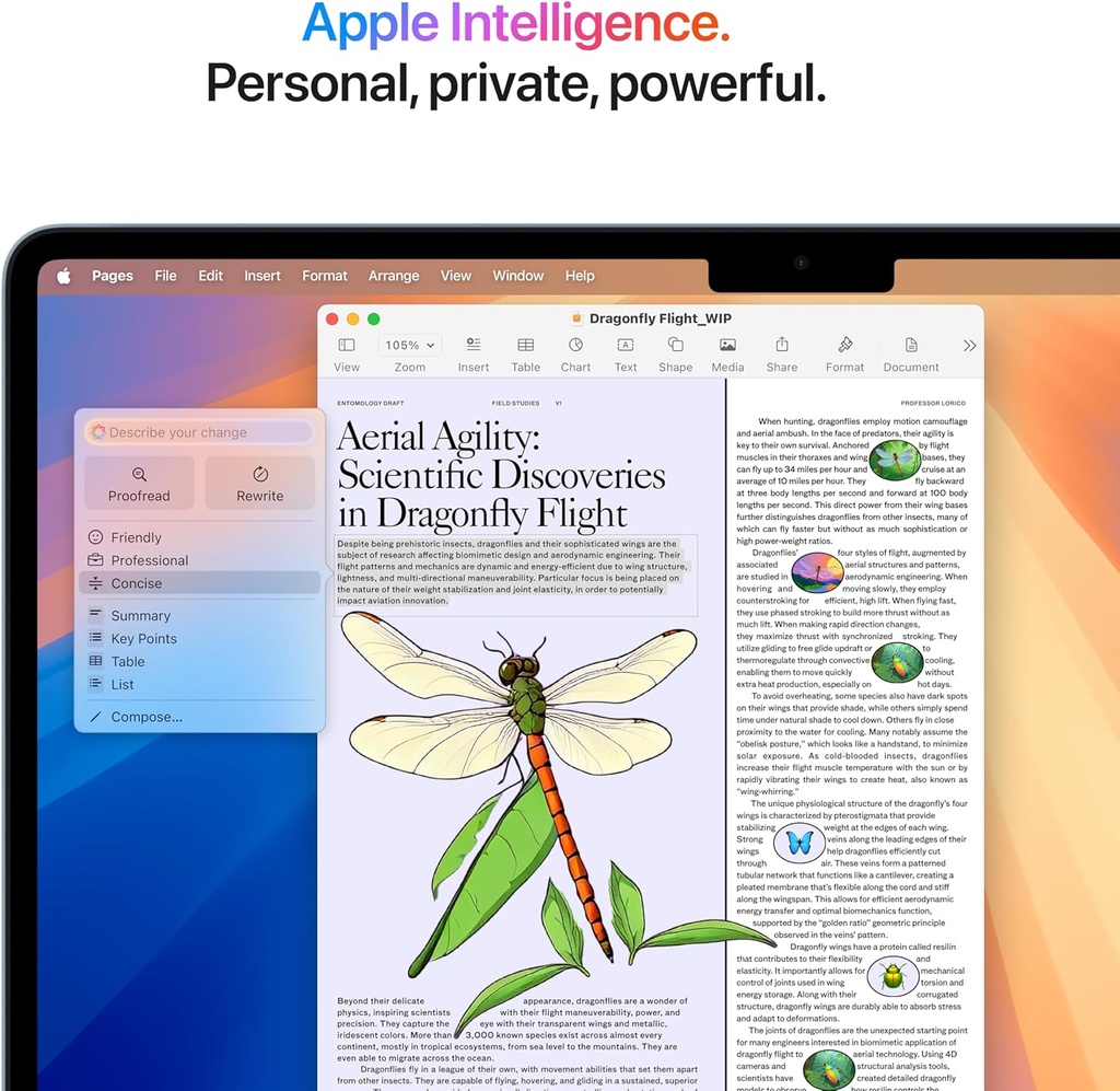 Apple Laptop MacBook Air 2025 de 13 pulgadas con chip M4: diseñada para Apple Intelligence, pantalla de retina líquida de 13.6 pulgadas, memoria unificada de 16 GB, almacenamiento SSD de 512 GB, cámara central de escenario de 12 MP, Touch ID, azul cielo