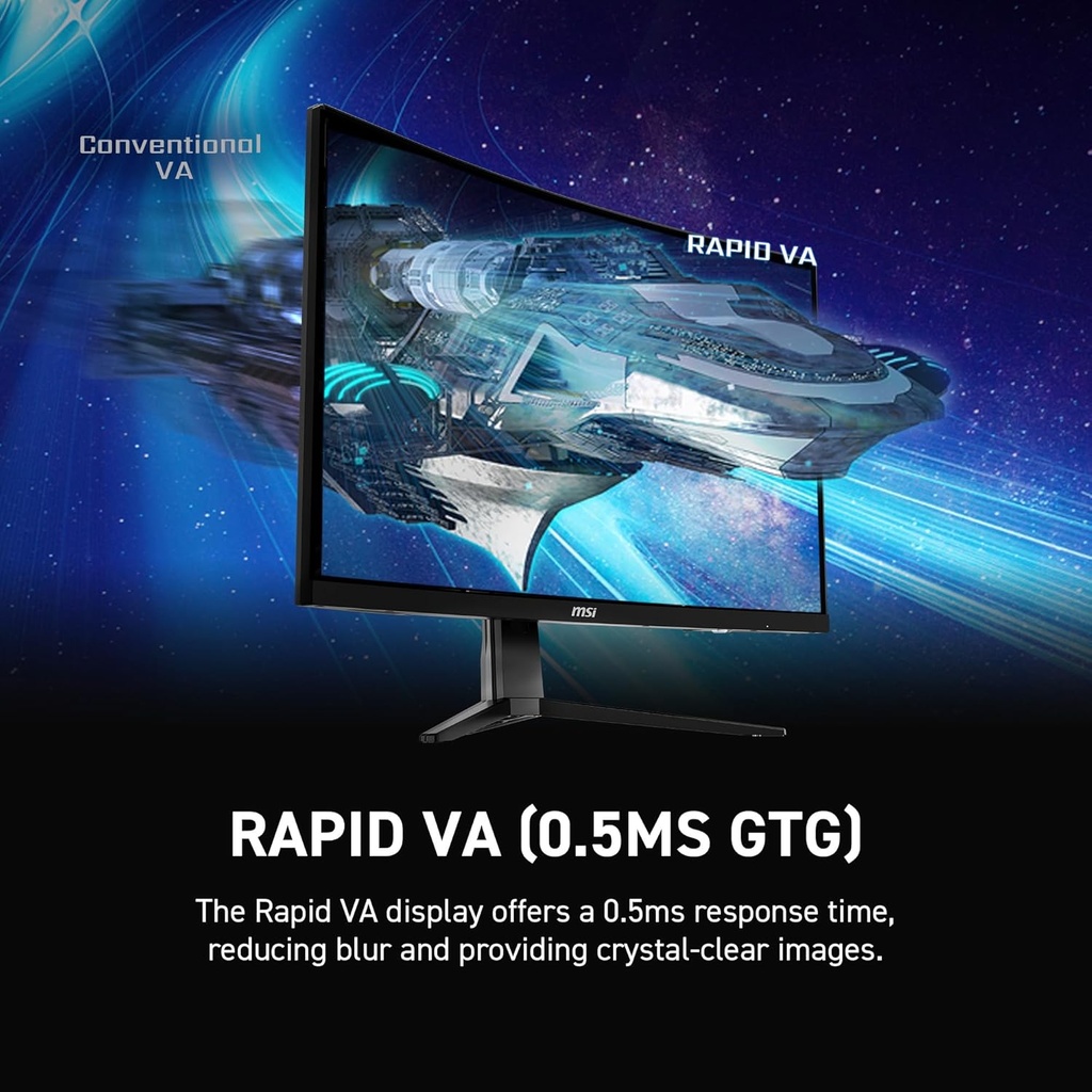 MSI 27" 180 Hz Monitor de Juegos Rápido VA QHD FreeSync (AMD Sincronización Adaptativa) 80% Adobe RGB / 80% DCI-P3 / 105% sRGB MAG 27CQ6F 