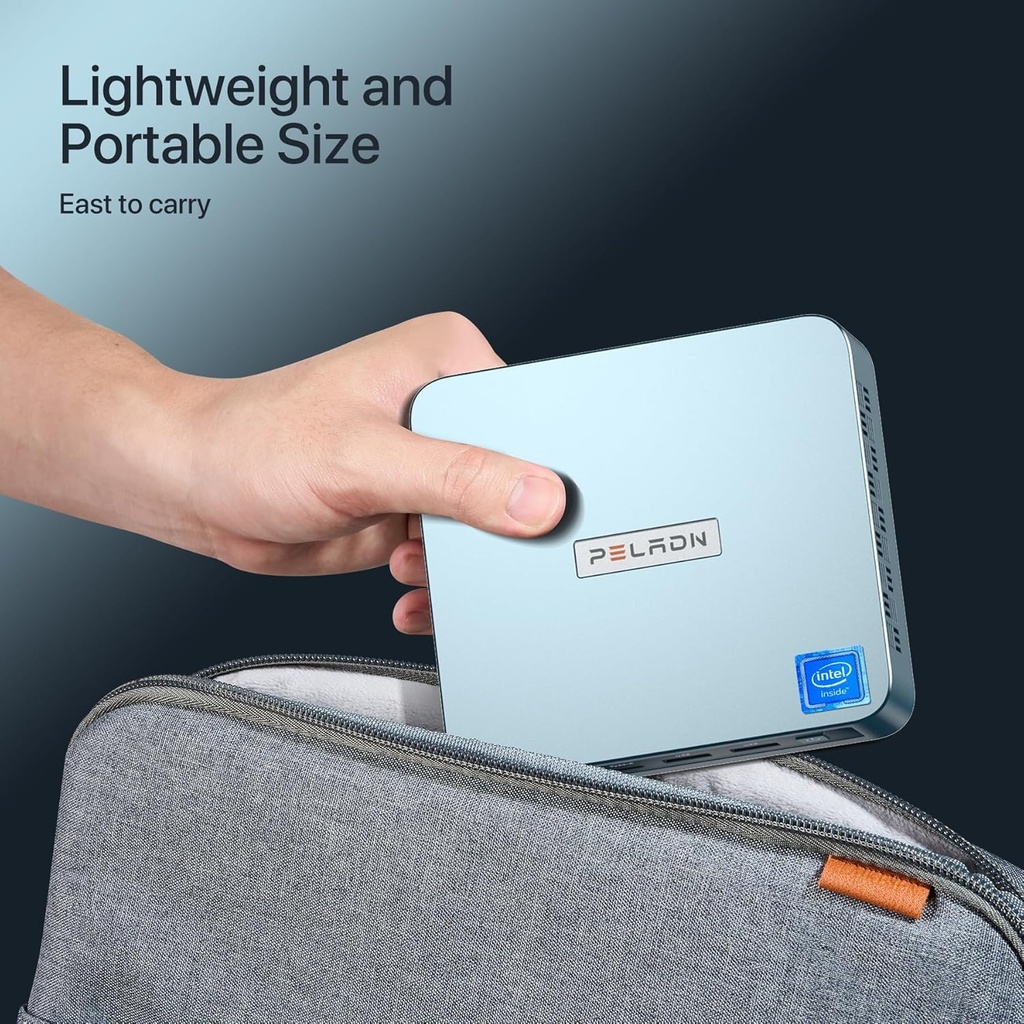 PELADN Mini PC, N97(hasta 3.4GHz), 16GB DDR4/512GB SSD, Tipo-C/Dual HDMI 4K/60Hz Triple-Display USB3.2/BT4.2/WiFi5 Mini computadoras 