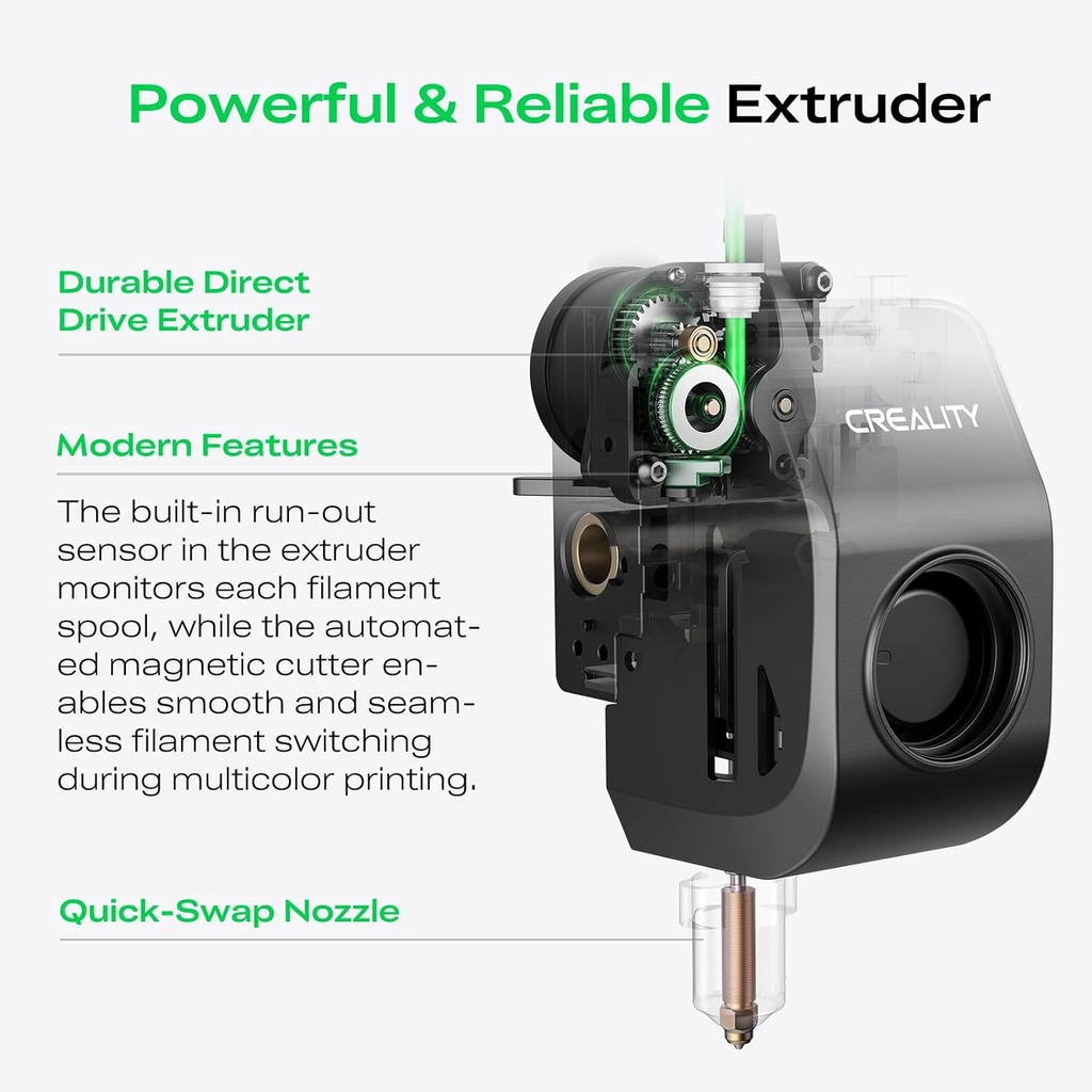 Creality Impresora 3D K2 SE, impresión de alta velocidad de 19.685 in/s, compatible con impresión 3D multicolor CFS, construcción de metal sólido, nivelación automática, extrusora de accionamiento directo, boquilla de intercambio rápido, tamaño de impresión de 220 × 215 × 9.646 in 