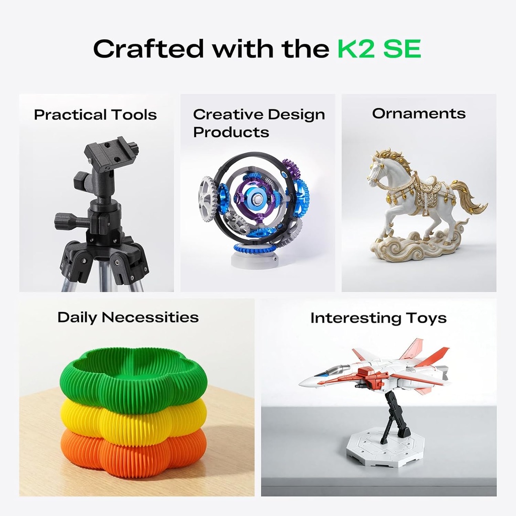 Creality Impresora 3D K2 SE, impresión de alta velocidad de 19.685 in/s, compatible con impresión 3D multicolor CFS, construcción de metal sólido, nivelación automática, extrusora de accionamiento directo, boquilla de intercambio rápido, tamaño de impresión de 220 × 215 × 9.646 in 